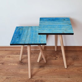 Hanah Home Mesas Nido 2 Piezas Azul